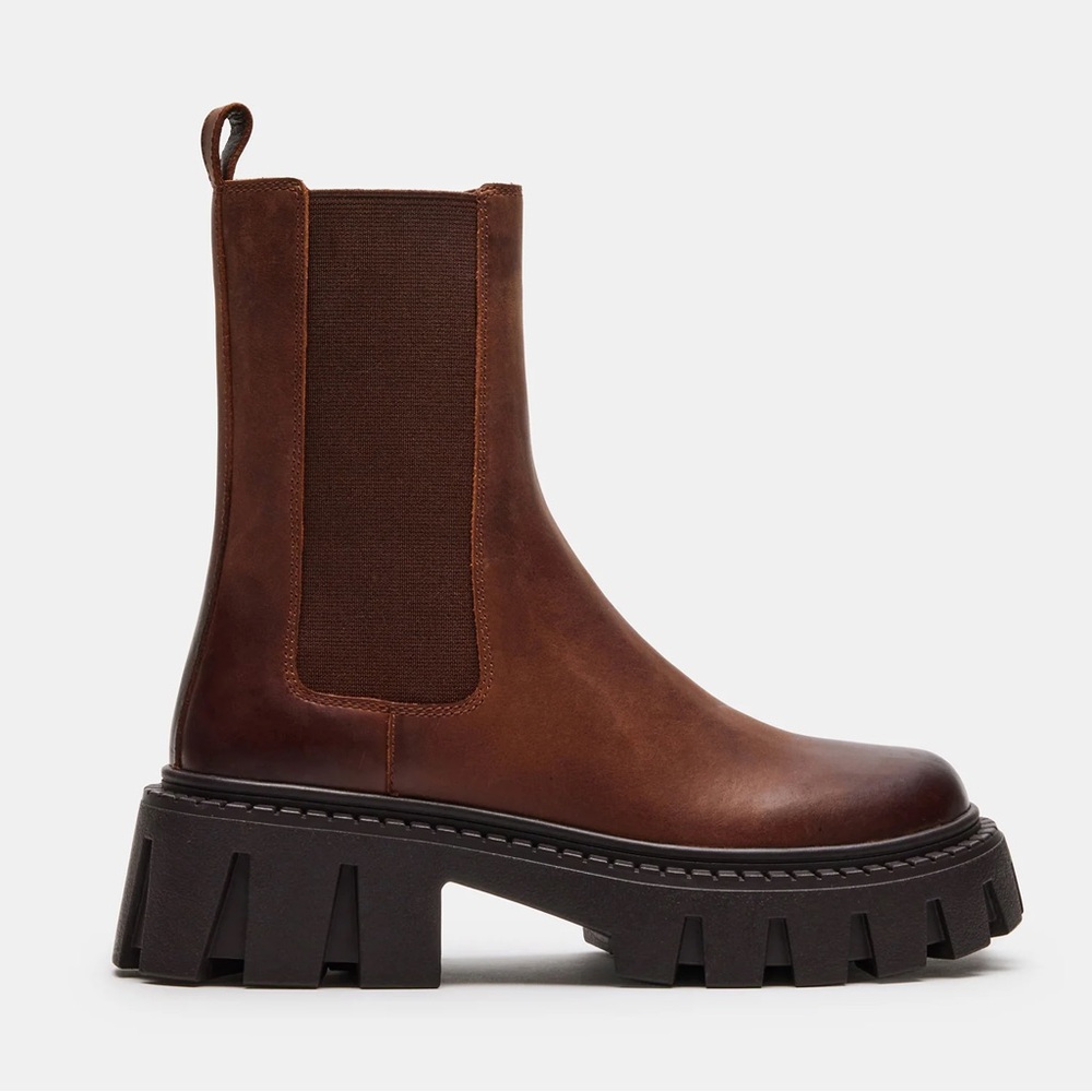 Steve Madden Brown Chunky Chelsea Boots - Picture 3 of 9